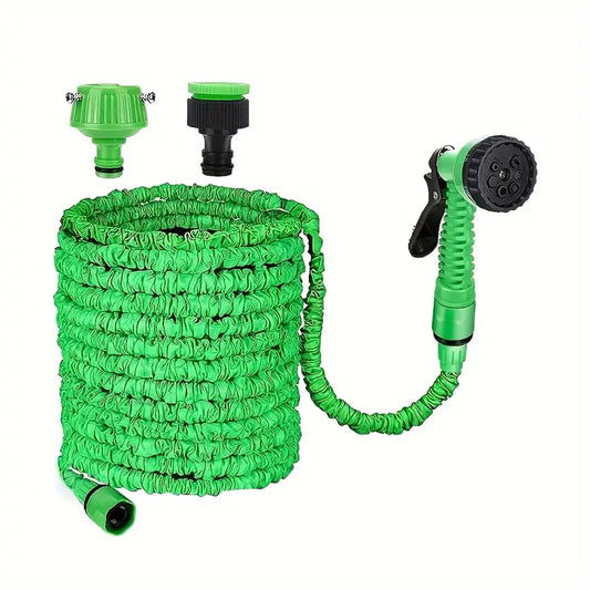 100ft Expandable Garden Hose Pipe with 7-Function High-Pressure Spray Gun – Lightweight, Tangle-Free, Leak-Proof Water Hose for Gardening, Car Wash & Home Use