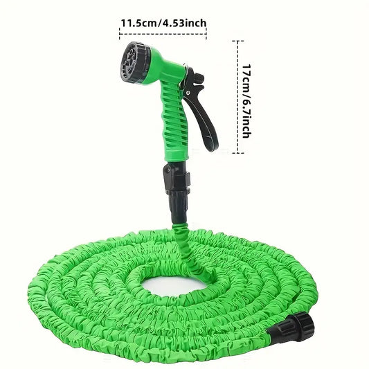 100ft Expandable Garden Hose Pipe with 7-Function High-Pressure Spray Gun – Lightweight, Tangle-Free, Leak-Proof Water Hose for Gardening, Car Wash & Home Use