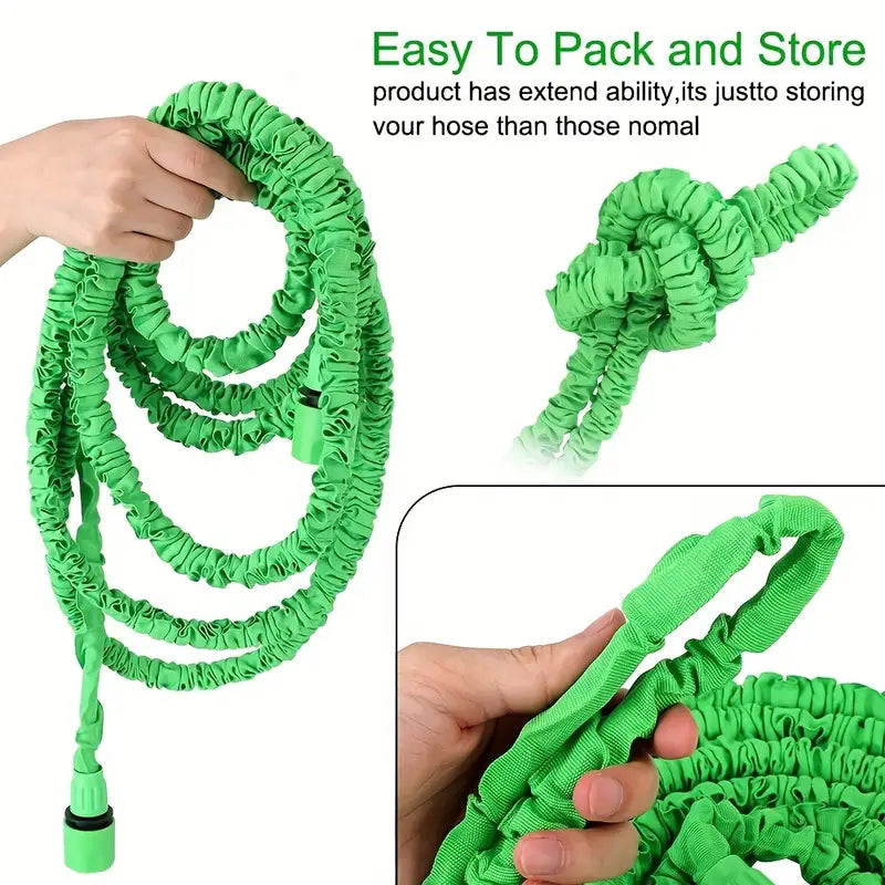 100ft Expandable Garden Hose with 7-Function Spray Gun – Lightweight, Tangle-Free & Leak-Proof for Gardening & Car Wash