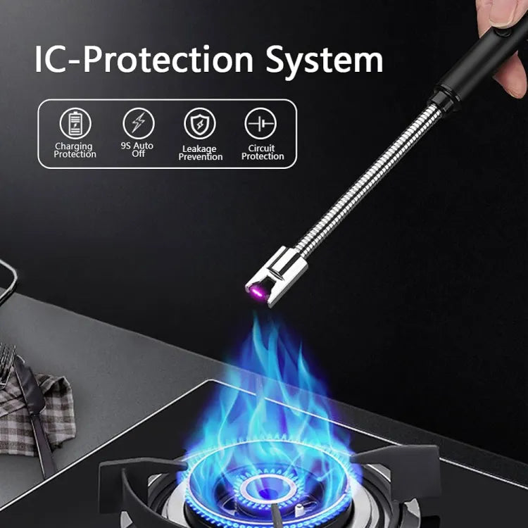 Rechargeable Electric Arc Lighter with 360° Flexible Neck – Windproof Flameless USB Plasma Lighter for Kitchen, BBQ, Candles, Stove & Outdoor Use
