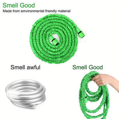 100ft Expandable Garden Hose with 7-Function Spray Gun – Lightweight, Tangle-Free & Leak-Proof for Gardening & Car Wash