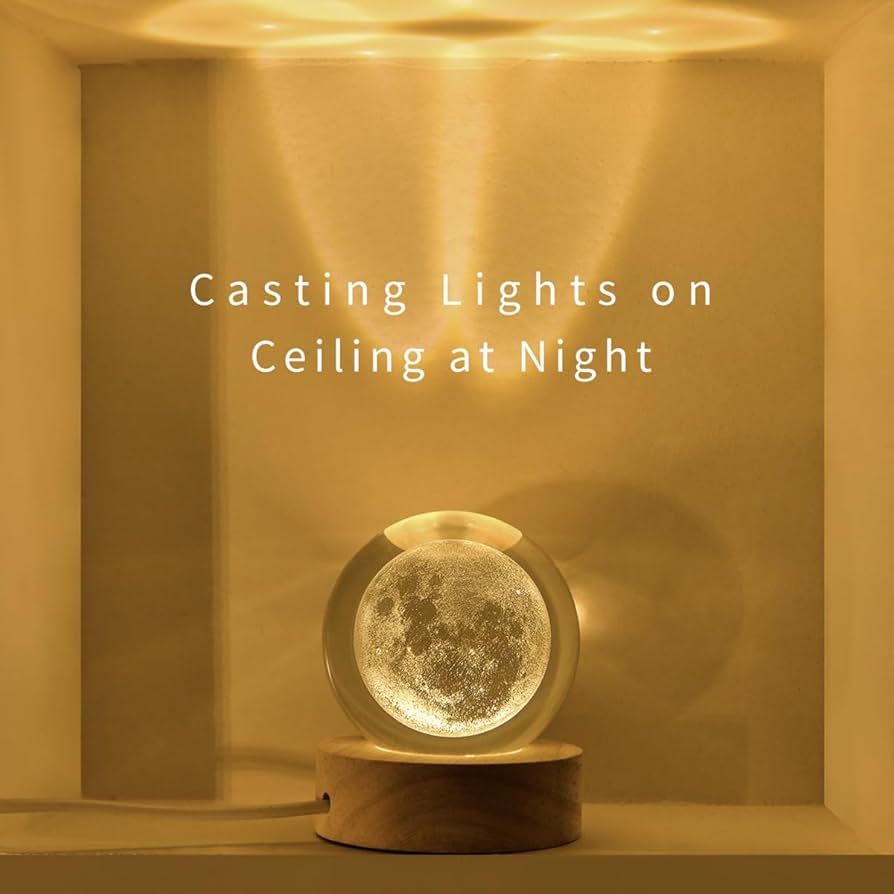 LumaSphere 3D Galaxy Crystal Ball Lamp with LED Ambient Lighting