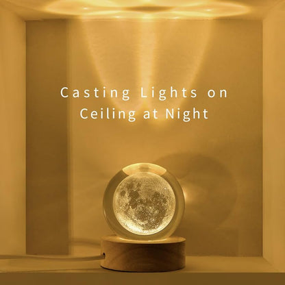 LumaSphere 3D Galaxy Crystal Ball Lamp with LED Ambient Lighting