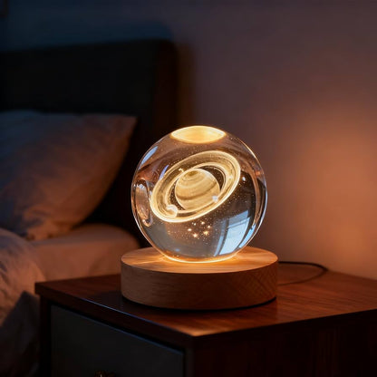 LumaSphere 3D Galaxy Crystal Ball Lamp with LED Ambient Lighting