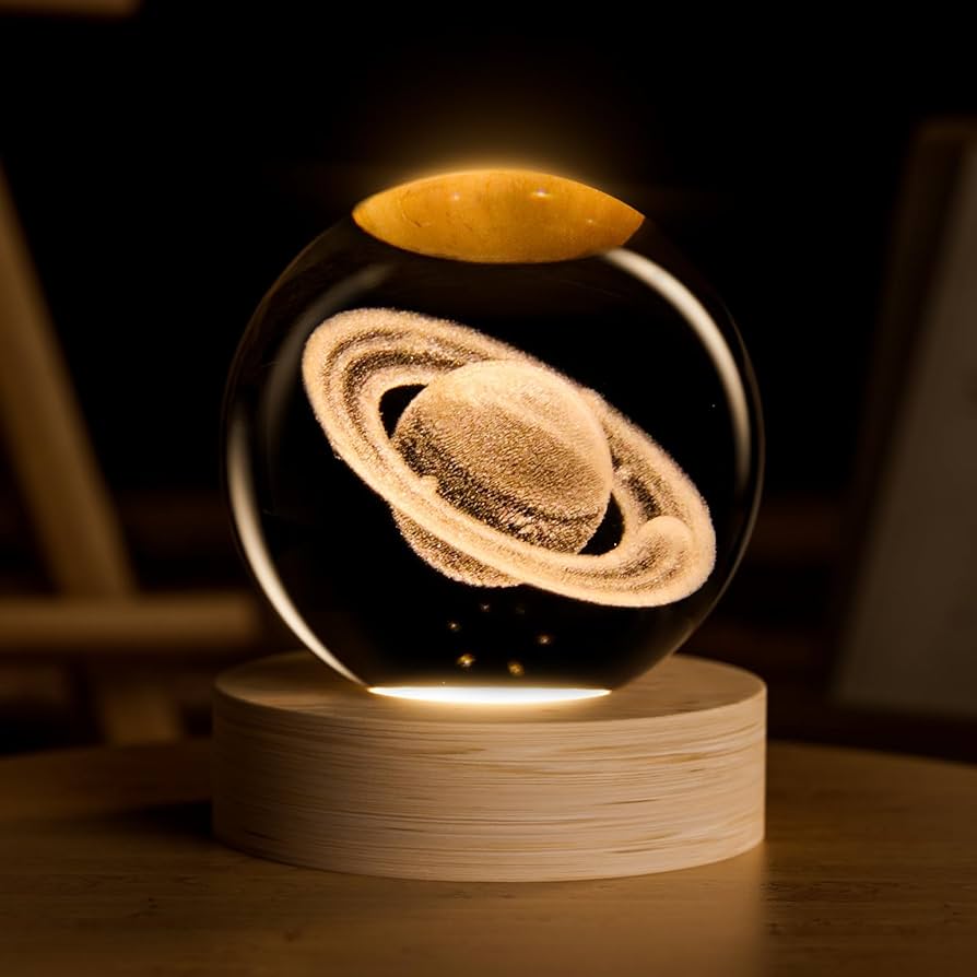 LumaSphere 3D Galaxy Crystal Ball Lamp with LED Ambient Lighting