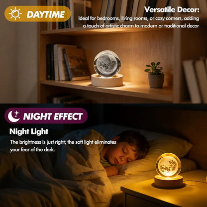 LumaSphere 3D Galaxy Crystal Ball Lamp with LED Ambient Lighting