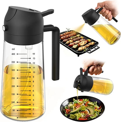 2-in-1 Glass Oil Sprayer & Dispenser 470ml (16oz)