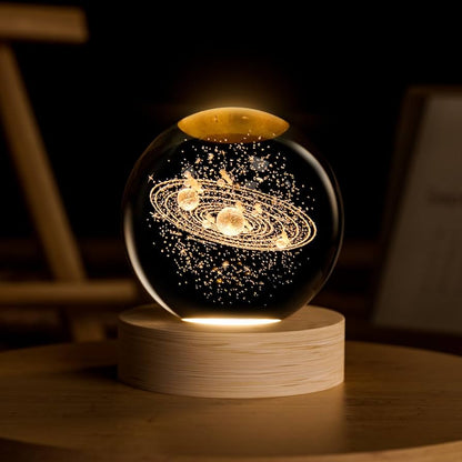 LumaSphere 3D Galaxy Crystal Ball Lamp with LED Ambient Lighting