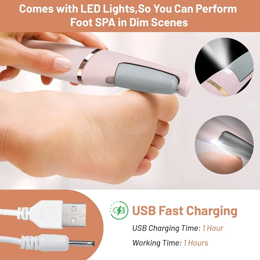 Rechargeable Electric Foot Callus Remover – Professional Pedicure Tool for Smooth, Crack-Free Feet (Wet & Dry Use)