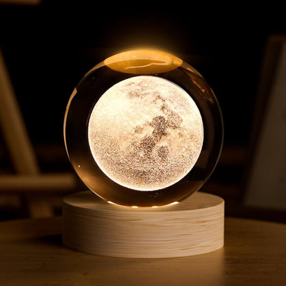 LumaSphere 3D Galaxy Crystal Ball Lamp with LED Ambient Lighting
