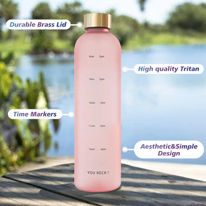 1L Motivational Time Marker Water Bottle – BPA-Free Tritan Sports Bottle for Gym, Running, Fitness & Daily Hydration