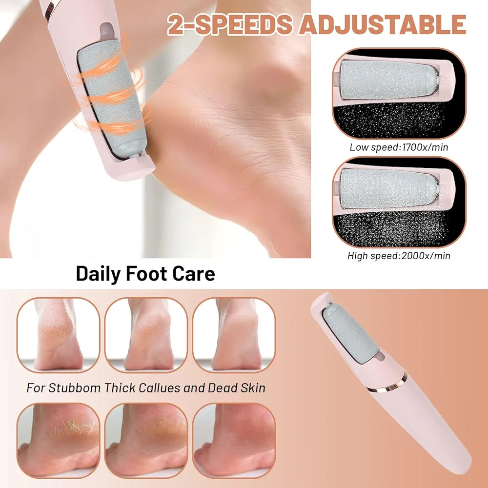 Rechargeable Electric Foot Callus Remover – Professional Pedicure Tool for Smooth, Crack-Free Feet (Wet & Dry Use)