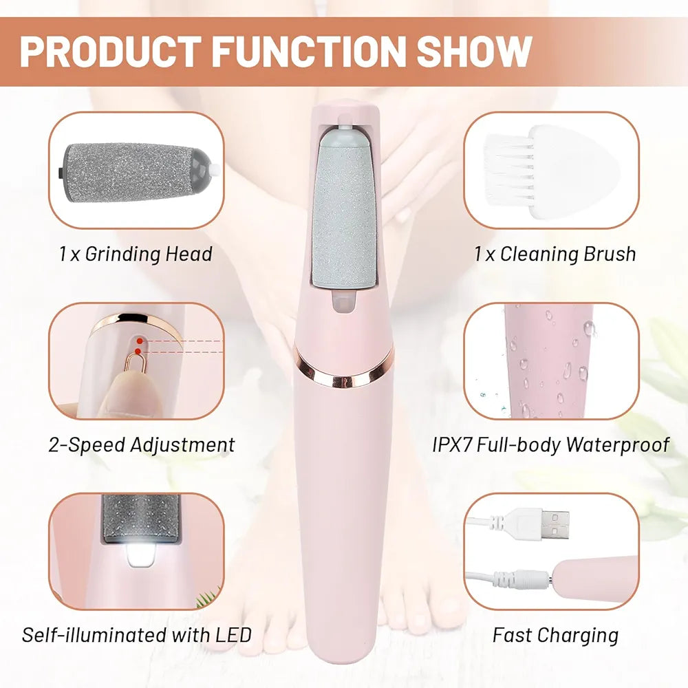 Rechargeable Electric Foot Callus Remover – Professional Pedicure Tool for Smooth, Crack-Free Feet (Wet & Dry Use)