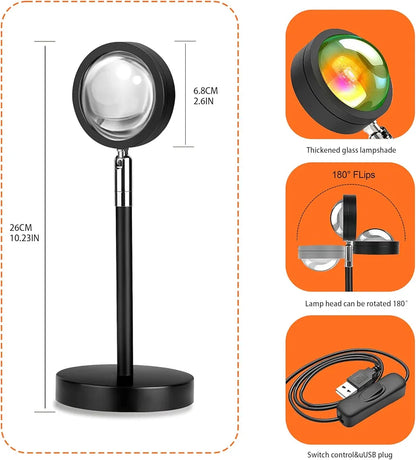 Aesthetic Sunset Lamp Projector | 16 Colors, Remote & 4 Modes