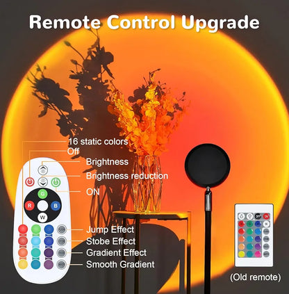 Aesthetic Sunset Lamp Projector | 16 Colors, Remote & 4 Modes