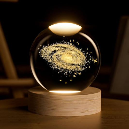 LumaSphere 3D Galaxy Crystal Ball Lamp with LED Ambient Lighting