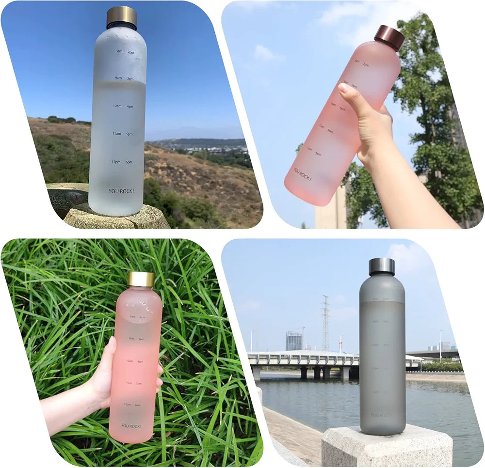 1L Motivational Time Marker Water Bottle – BPA-Free Tritan Sports Bottle for Gym, Running, Fitness & Daily Hydration
