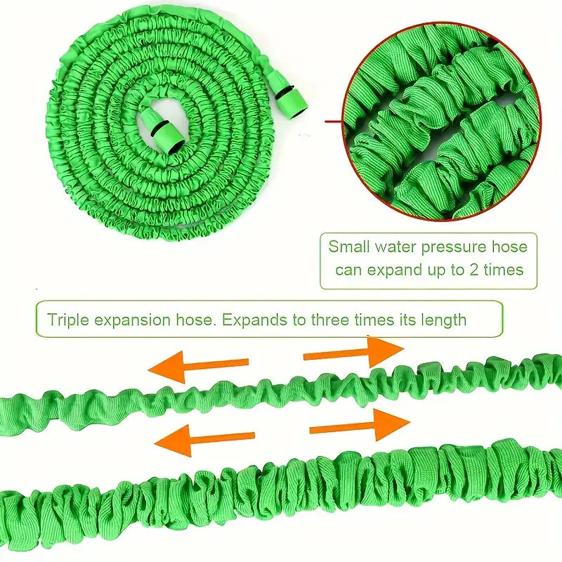 100ft Expandable Garden Hose with 7-Function Spray Gun – Lightweight, Tangle-Free & Leak-Proof for Gardening & Car Wash