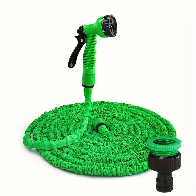 100ft Expandable Garden Hose with 7-Function Spray Gun – Lightweight, Tangle-Free & Leak-Proof for Gardening & Car Wash
