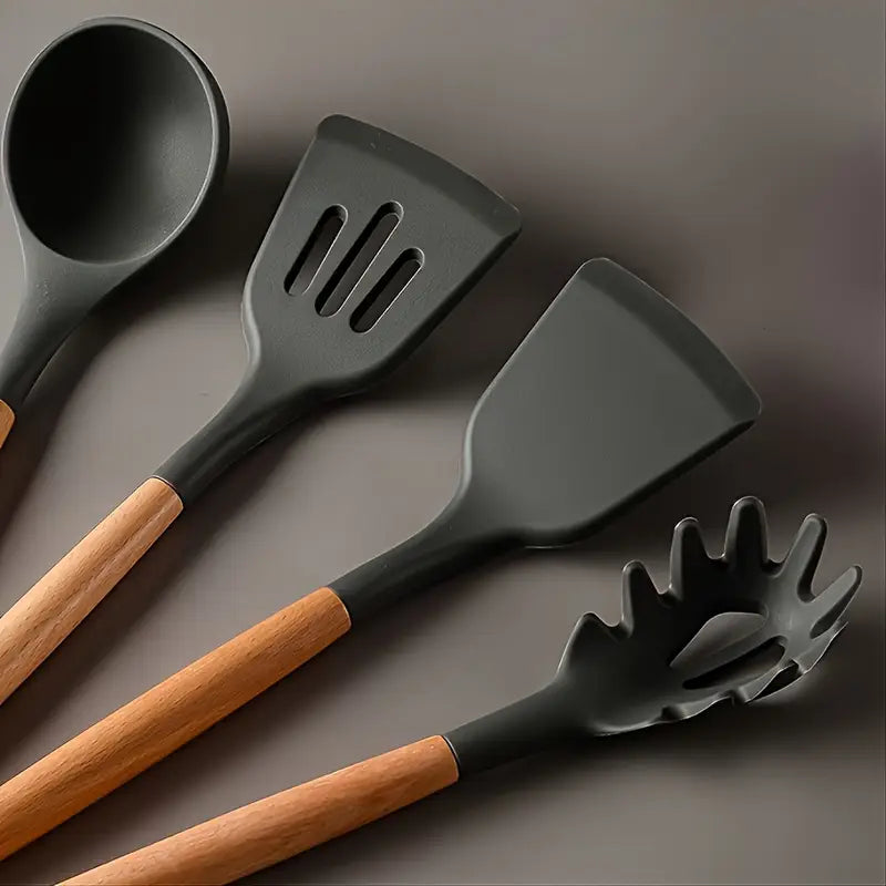 EcoChef-Pro-12pc-Wooden-Handle-Silicone-Kitchen-Utensil-Set-image-4