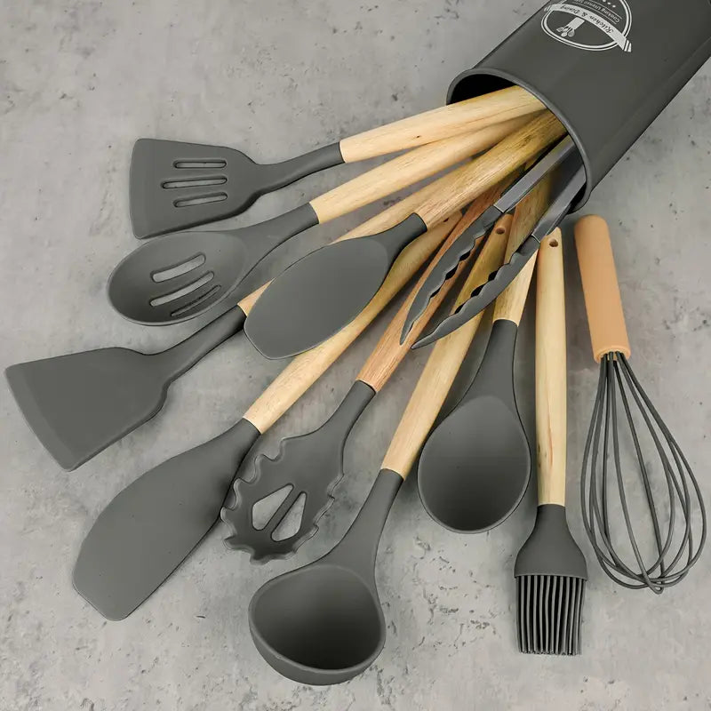 EcoChef-Pro-12pc-Wooden-Handle-Silicone-Kitchen-Utensil-Set-image-6