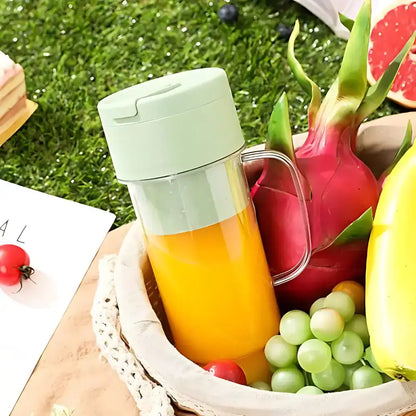 Portable 500ml Juicer Blender with Straw – USB Type-C Rechargeable, 6 Blades Mini Smoothie Maker