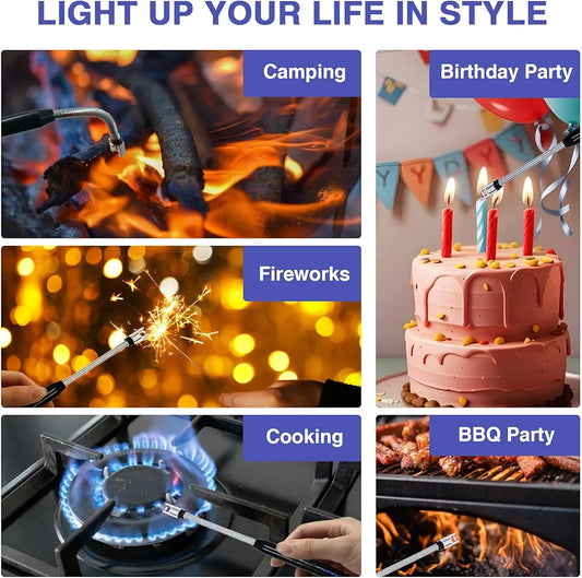 Rechargeable Electric Arc Lighter with 360° Flexible Neck – Windproof Flameless USB Plasma Lighter for Kitchen, BBQ, Candles, Stove & Outdoor Use