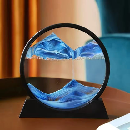 3D Moving Sand Art – 12" Rotating Liquid Motion Frame for Home & Office Decor