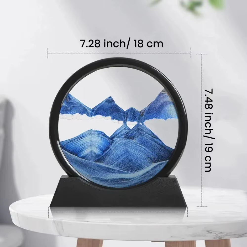 3D Moving Sand Art – 12" Rotating Liquid Motion Frame for Home & Office Decor