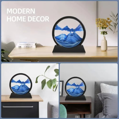 3D Moving Sand Art – 12" Rotating Liquid Motion Frame for Home & Office Decor