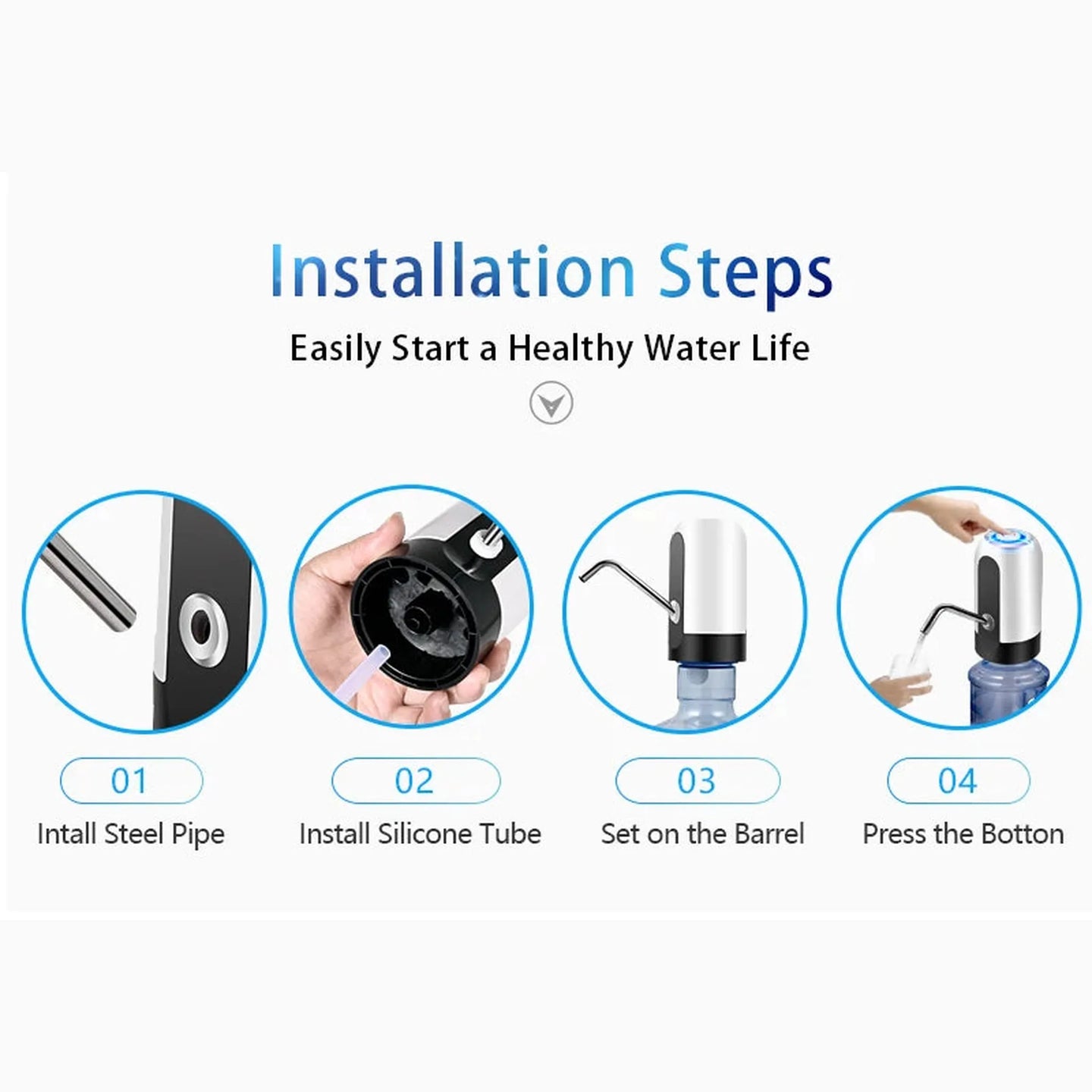 Portable USB Electric Water Pump for 2-5 Gallon Bottles